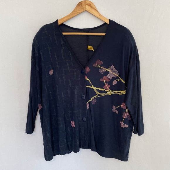 STALEY GRETZINGER Women's Size XL - XXL Art to Wear Navy Loose Shirt Jacket - Picture 7 of 7